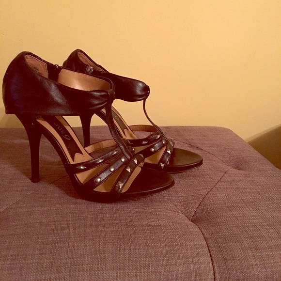 Leather women's heels