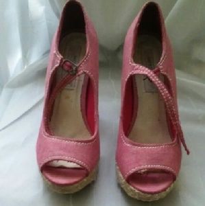 Espadrille heeled mary Jane