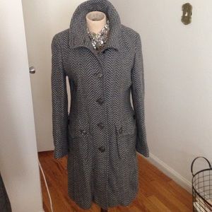 DKNY chevron gray coat size 8