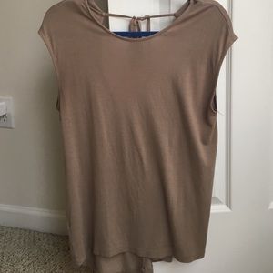 Taupe open back top