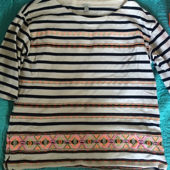 Jcrew Neon Stitch Shirt size M