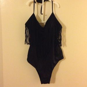 LA Hearts One Piece Swimsuit w/tassels size SMALL