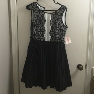 NWT Modcloth Skater Dress w/Pleated Skirt & Lace