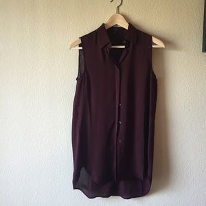 J. Crew maroon silk tunic