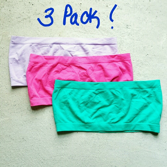 NEW 3 PACK BUNDLE STRETCH PASTEL BANDEU BRAS