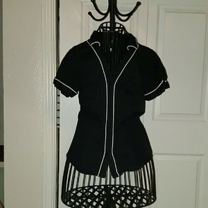 Black & White Button Up Top