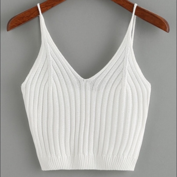 Tops - Ribbed Knit Crop Cami Top