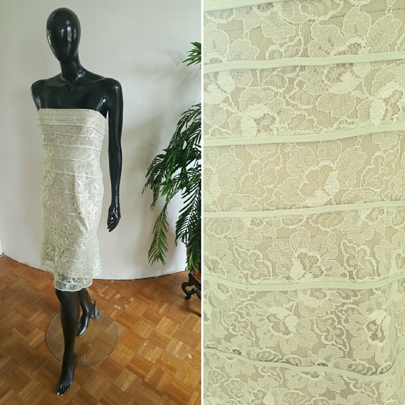 Tadashi Light Green Lace Strappy Dress