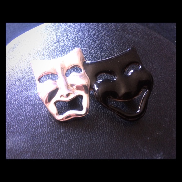 SOLD! Vintage theatre mask pin 