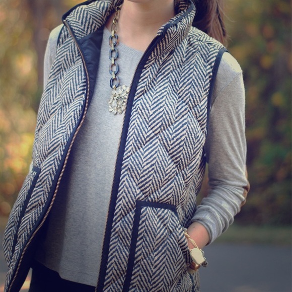 NWOT XS J. Crew Herringbone Vest