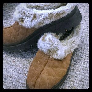 Brown fur slip on. Skechers