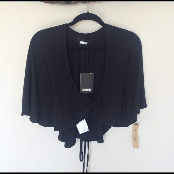 SOLD//Reformation Chloe wrap top - Picture 3 of 4