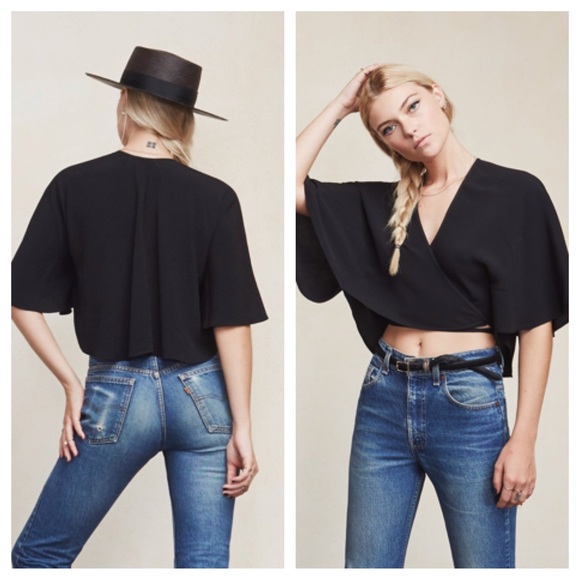SOLD//Reformation Chloe wrap top - Picture 2 of 4