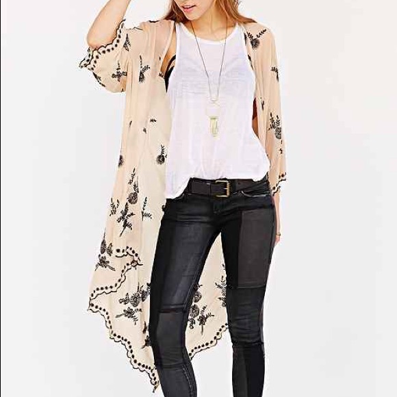 Pins and Needles - night bloom embroidered kimono