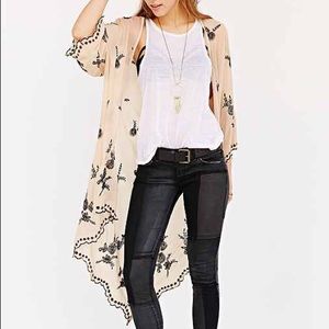 Pins and Needles - night bloom embroidered kimono