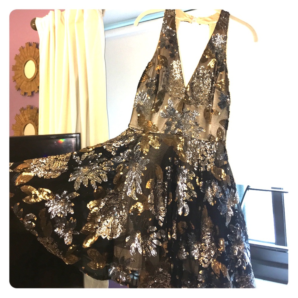 Bebe Formal Embroidered Dress