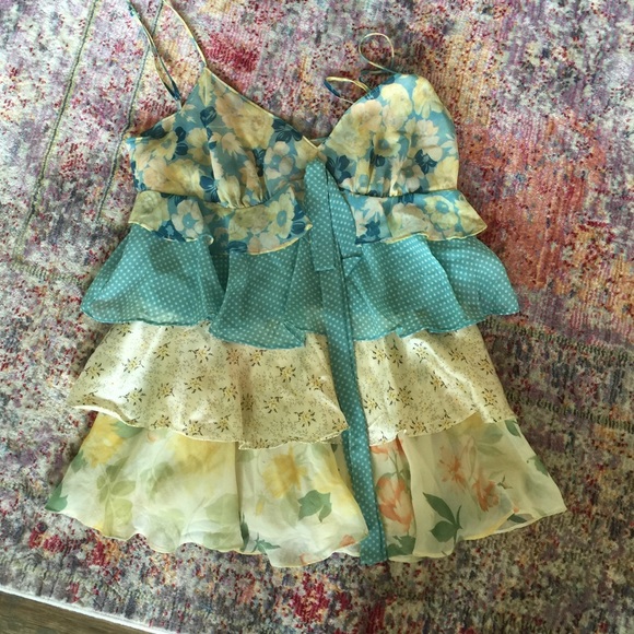 Floral ruffle spaghetti strap top.