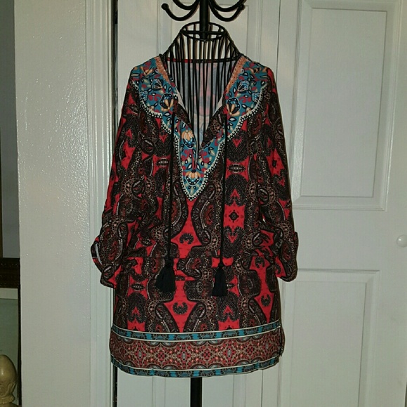 Red Bohemian Style Dress