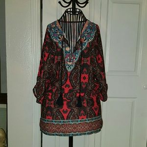 Red Bohemian Style Dress