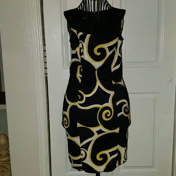 Black/Yellow/White Dress