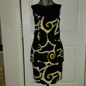 Black/Yellow/White Dress