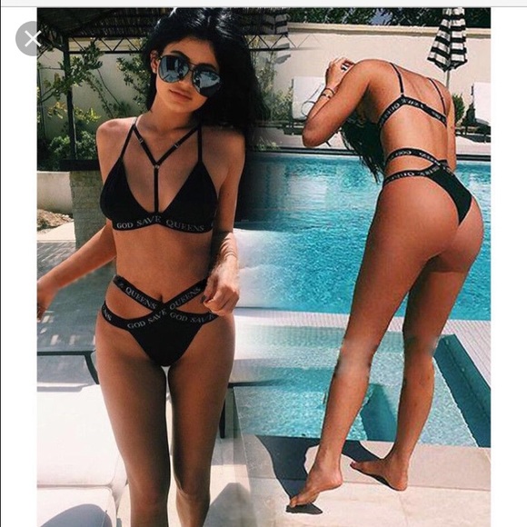 Kylie Jenner God saves queens bikini bottom