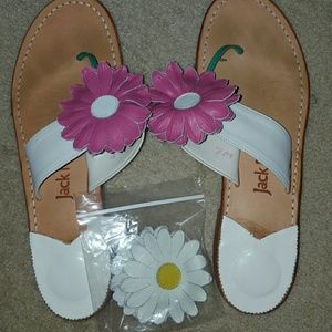 Jack Rogers white sandals