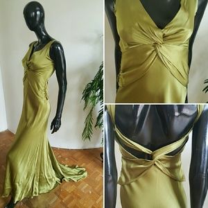 Nicole Miller Green Floor Lenghth Evening Gown