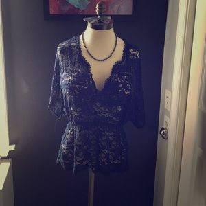 Blue lace top