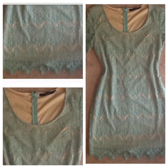 Ark & Co. Sea foam Lace Overlay Dress - Picture 3 of 3