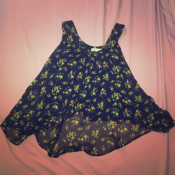 Floral razor back flowy tank