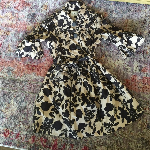 Floral rain coat.
