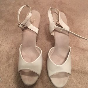 White platform stilettos