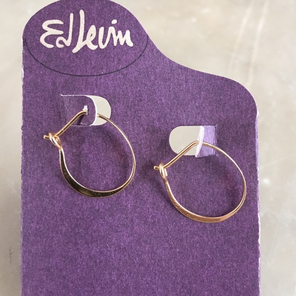 NWT Ed Levin 14k gold hoop earrings