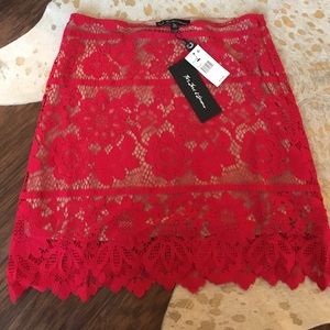 BRAND NEW For Love and Lemons red lace skirt.SALE!