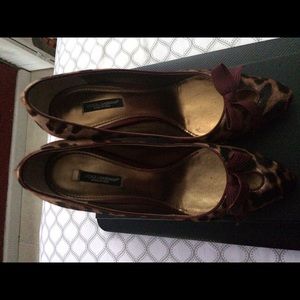Dolce & Gabbana animal print shoes with bow