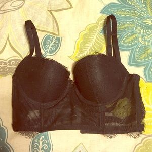 VS Black longline cage back push up. 32C. NWOT