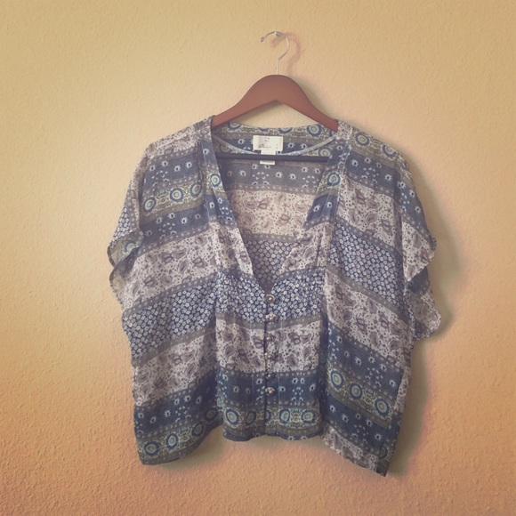 Nordstrom Liberty Love Floral Loose Button Down S