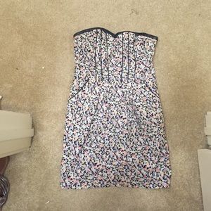 Floral with leather detail dress