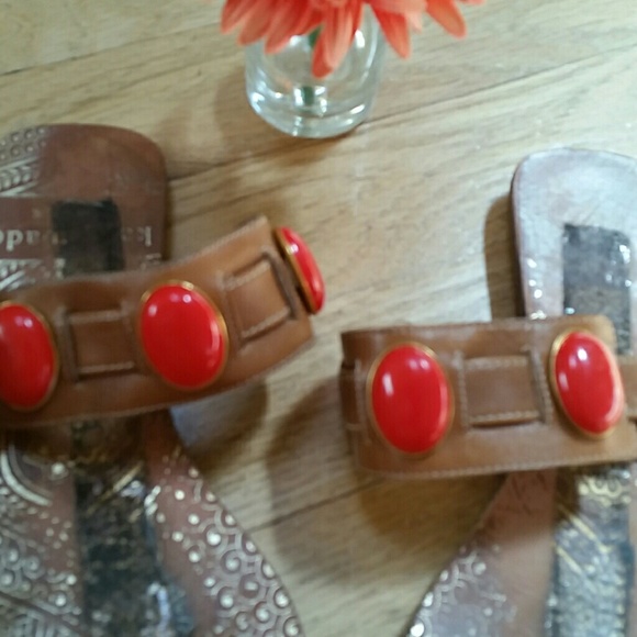 Xsold Kate Spade Orange stone strapped sandals 5 - Picture 2 of 4