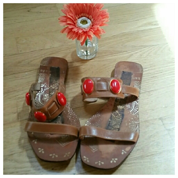 Xsold Kate Spade Orange stone strapped sandals 5 - Picture 4 of 4