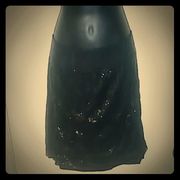 Black Sequenced Mini Skirt
