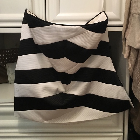 WHBM Black & White Corset Top