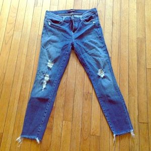 J Brand Cropped Distressed Skinny Jeans