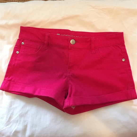 Celebrity Pink hot pink junior shorts sz 9