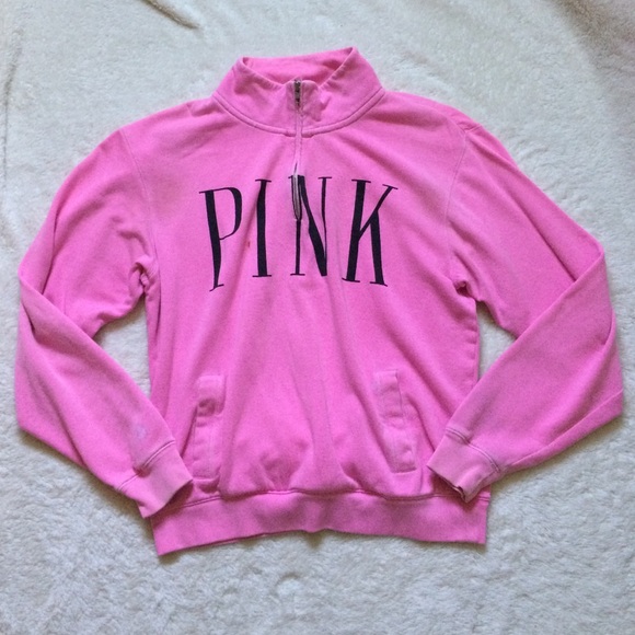 PINK pink quarter zip sweatshirt
