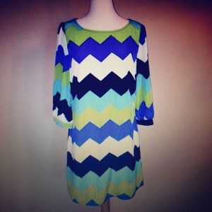 Beautiful blue green chevron dress