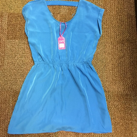 Bright blue mini dress