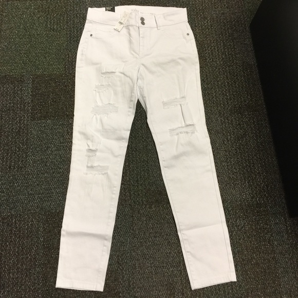 High waist jeggings distressed