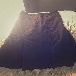 LOFT brown dress skirt with flair and pleats.